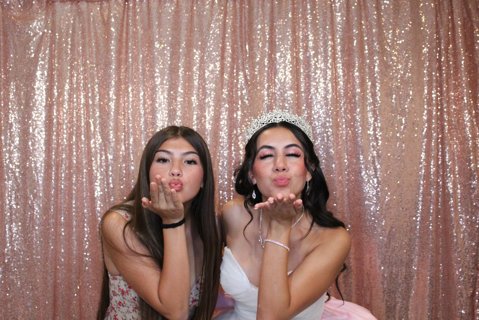 Quinceañera guests posing for a DLP Photobooth portrait